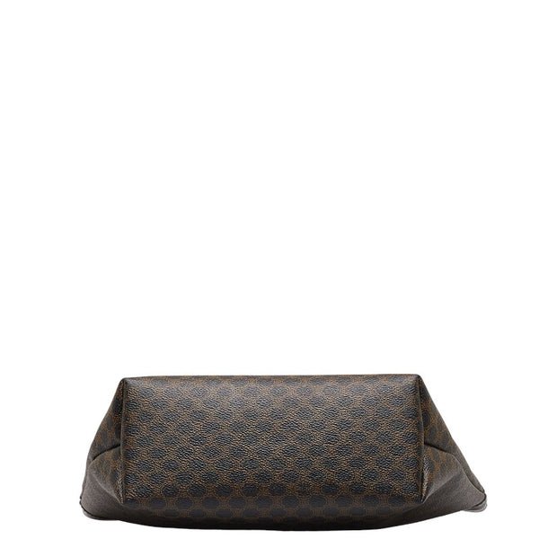セリーヌ マカダム ハンドバッグ トートバッグ ブラウン ブラック PVC レザー レディース CELINE 【中古】