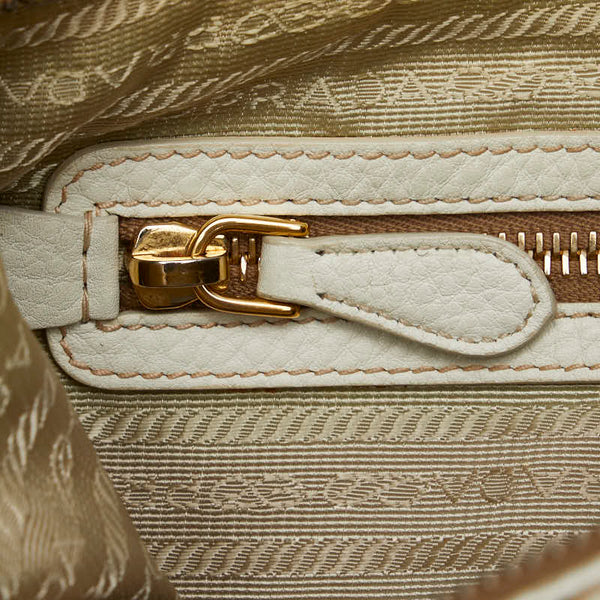 プラダ ワンショルダーバッグ ハンドバッグ BR4690 ホワイト レザー レディース PRADA 【中古】