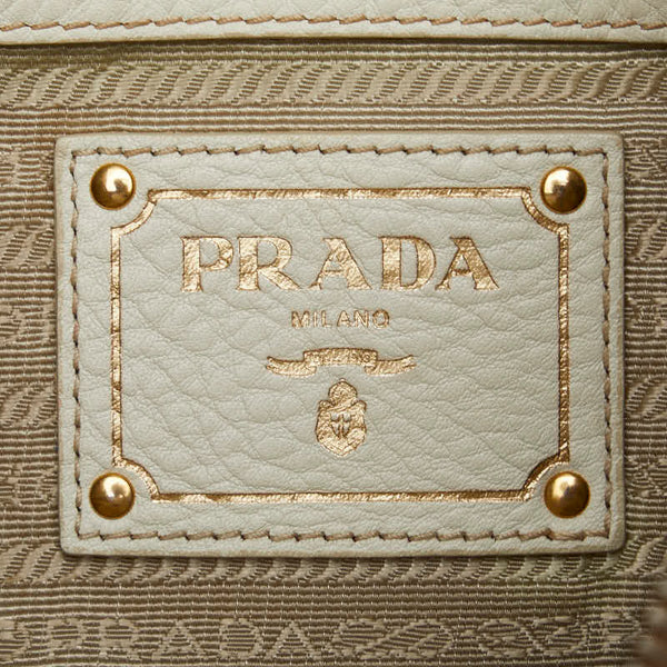 プラダ ワンショルダーバッグ ハンドバッグ BR4690 ホワイト レザー レディース PRADA 【中古】