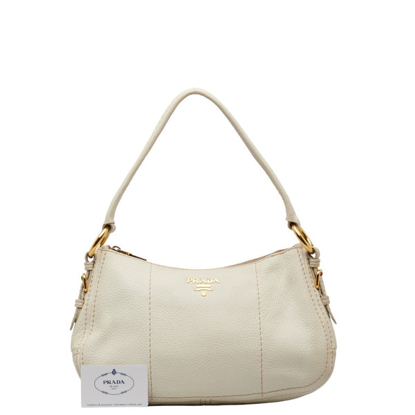 プラダ ワンショルダーバッグ ハンドバッグ BR4690 ホワイト レザー レディース PRADA 【中古】