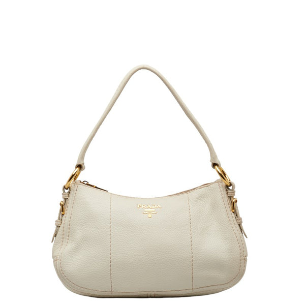 プラダ ワンショルダーバッグ ハンドバッグ BR4690 ホワイト レザー レディース PRADA 【中古】