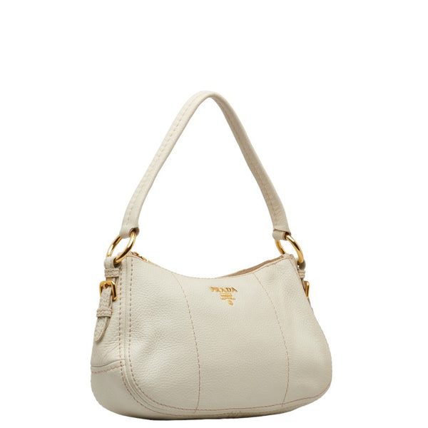 プラダ ワンショルダーバッグ ハンドバッグ BR4690 ホワイト レザー レディース PRADA 【中古】
