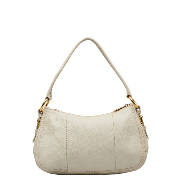 プラダ ワンショルダーバッグ ハンドバッグ BR4690 ホワイト レザー レディース PRADA 【中古】