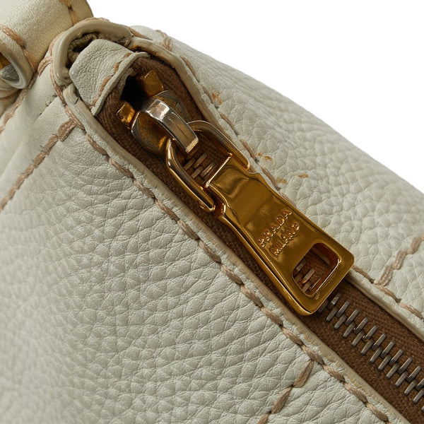 プラダ ワンショルダーバッグ ハンドバッグ BR4690 ホワイト レザー レディース PRADA 【中古】