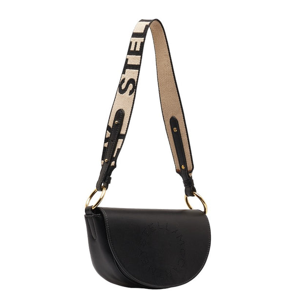ステラマッカートニー パンチングロゴ ミニショルダーバッグ ポーチ ブラック ポリエステル キャンバス レディース Stella McCartney 【中古】