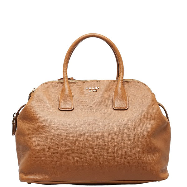 プラダ ハンドバッグ ブラウン レザー レディース PRADA 【中古】
