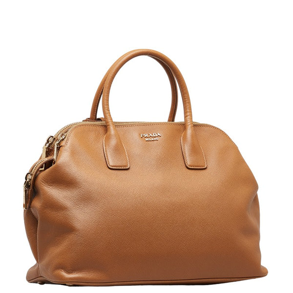 プラダ ハンドバッグ ブラウン レザー レディース PRADA 【中古】