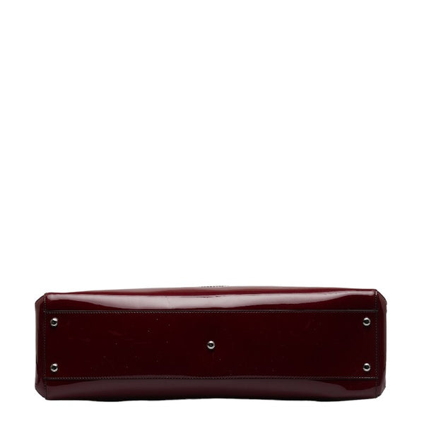 カルティエ マストライン マルチェロ ドゥ ハンドバッグ ワインレッド エナメル レディース CARTIER 【中古】