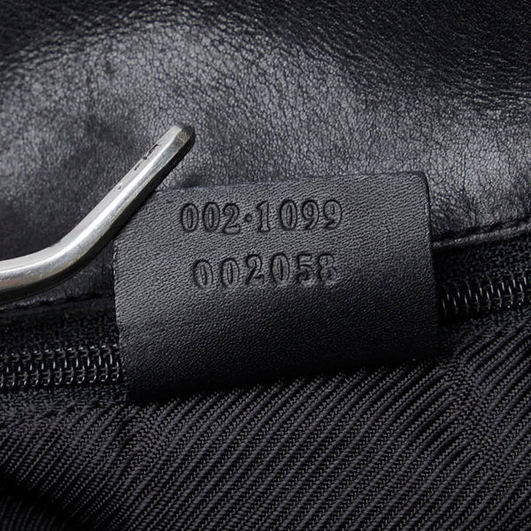 グッチ GGキャンバス ハンドバッグ トートバッグ 002 1099 ベージュ ブラック キャンバス レザー レディース GUCCI 【中古】