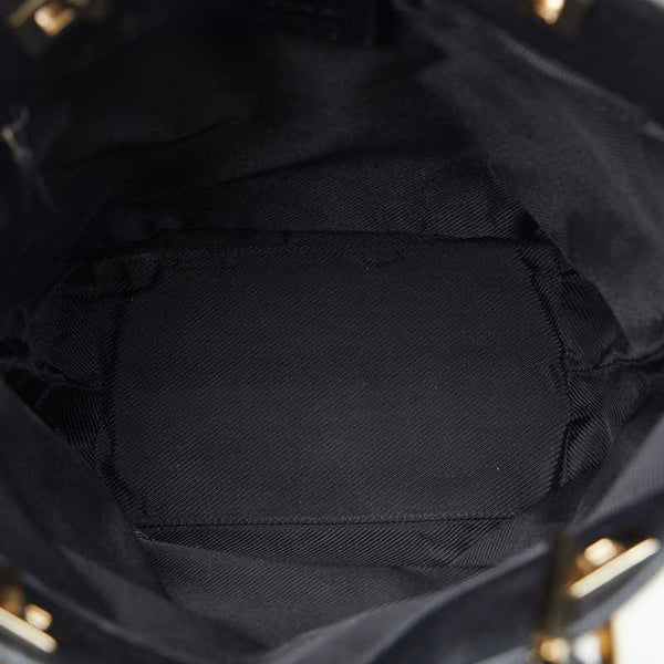 グッチ GGキャンバス ハンドバッグ トートバッグ 002 1099 ベージュ ブラック キャンバス レザー レディース GUCCI 【中古】