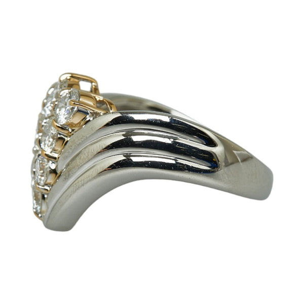 Pt900 プラチナ K18 ゴールド コンビ ダイヤ1.02ct リング 指輪 レディース 9.5号 【中古】
