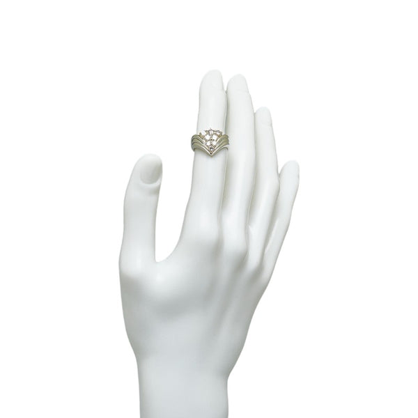 Pt900 プラチナ K18 ゴールド コンビ ダイヤ1.02ct リング 指輪 レディース 9.5号 【中古】