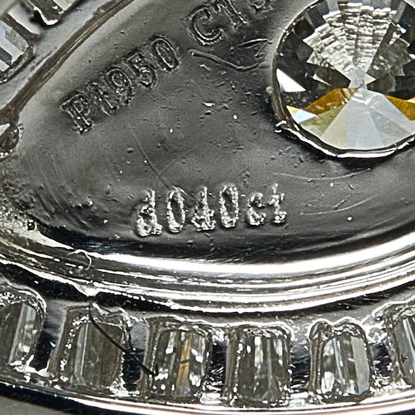 Pt950 プラチナ ダイヤ0.19ct ダイヤ0.40ct ペンダントトップ レディース 【中古】