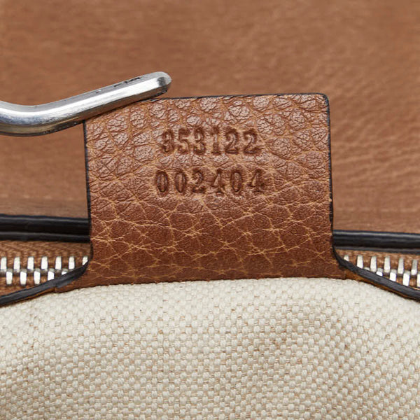 グッチ ミスGG ハンドバッグ トートバッグ  353122 ベージュ ブラウン キャンバス レザー レディース GUCCI 【中古】