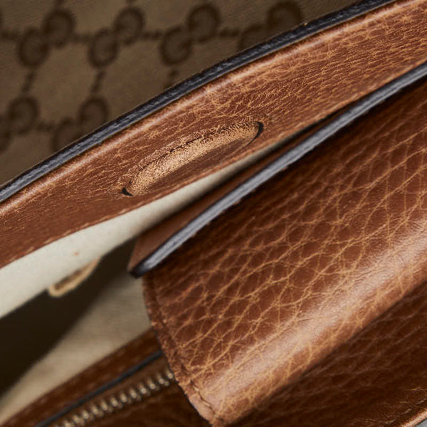 グッチ ミスGG ハンドバッグ トートバッグ  353122 ベージュ ブラウン キャンバス レザー レディース GUCCI 【中古】