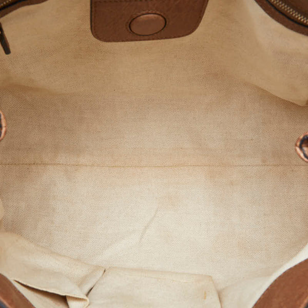 グッチ ミスGG ハンドバッグ トートバッグ  353122 ベージュ ブラウン キャンバス レザー レディース GUCCI 【中古】