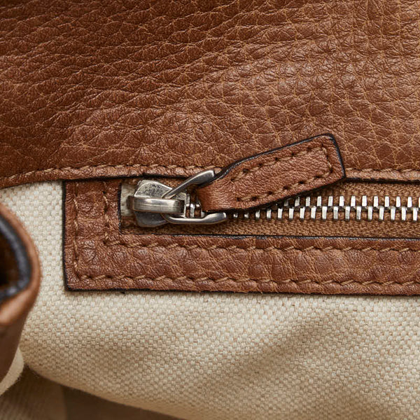 グッチ ミスGG ハンドバッグ トートバッグ  353122 ベージュ ブラウン キャンバス レザー レディース GUCCI 【中古】