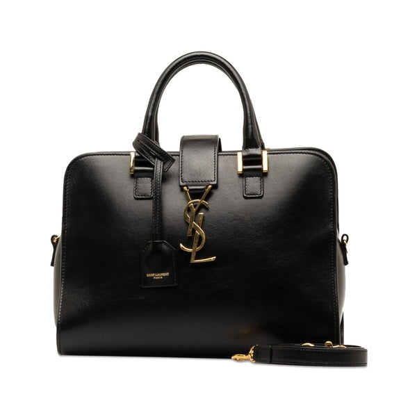 サンローラン モノグラム ベイビーカバス ハンドバッグ ショルダーバッグ 2WAY 472466 ブラック レザー レディース SAINT LAURENT 【中古】