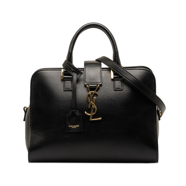 サンローラン モノグラム ベイビーカバス ハンドバッグ ショルダーバッグ 2WAY 472466 ブラック レザー レディース SAINT LAURENT 【中古】