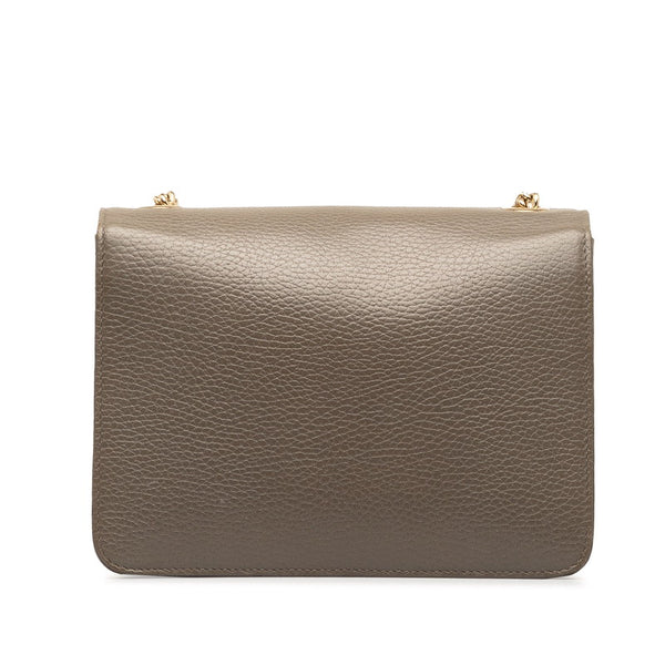 グッチ インターロッキングG チェーン ショルダーバッグ 510304 グレー レザー レディース GUCCI 【中古】