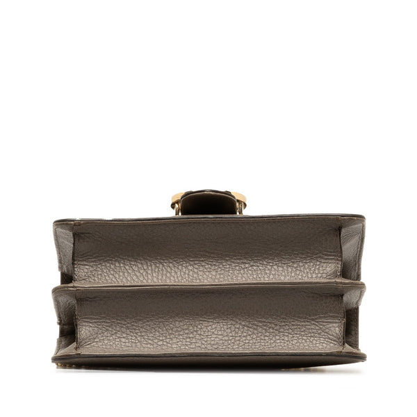 グッチ インターロッキングG チェーン ショルダーバッグ 510304 グレー レザー レディース GUCCI 【中古】