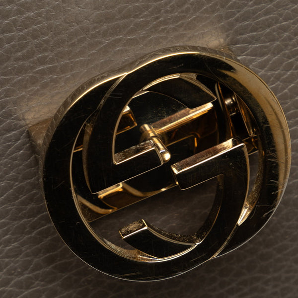 グッチ インターロッキングG チェーン ショルダーバッグ 510304 グレー レザー レディース GUCCI 【中古】