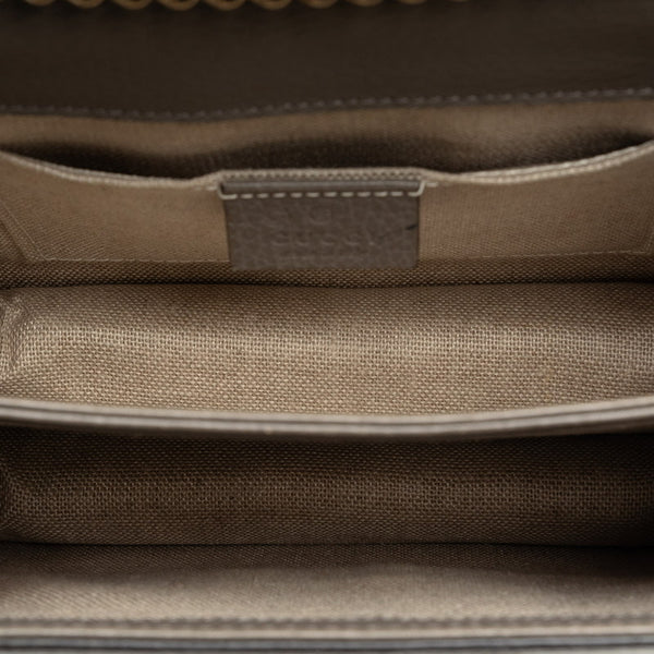 グッチ インターロッキングG チェーン ショルダーバッグ 510304 グレー レザー レディース GUCCI 【中古】