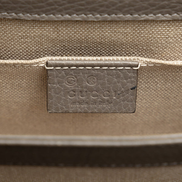 グッチ インターロッキングG チェーン ショルダーバッグ 510304 グレー レザー レディース GUCCI 【中古】