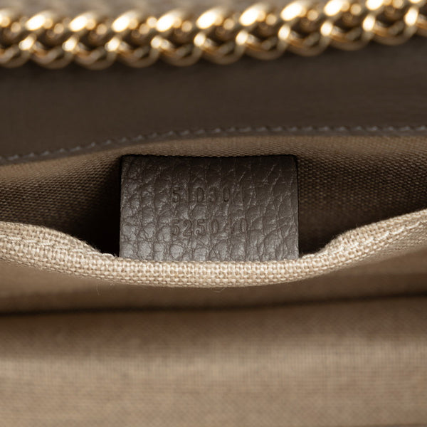 グッチ インターロッキングG チェーン ショルダーバッグ 510304 グレー レザー レディース GUCCI 【中古】