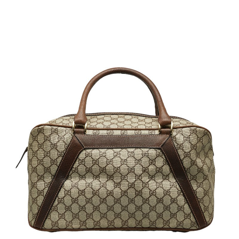 グッチ GGスプリーム ボストンバッグ トラベルバッグ 旅行用バッグ ベージュ ブラウン PVC レザー レディース GUCCI 【中古】