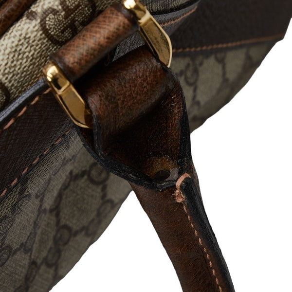 グッチ GGスプリーム ボストンバッグ トラベルバッグ 旅行用バッグ ベージュ ブラウン PVC レザー レディース GUCCI 【中古】