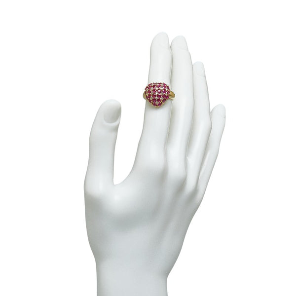 K18YG イエローゴールド ルビー2.73ct ダイヤ0.20ct リング 指輪 レディース 12号 【中古】