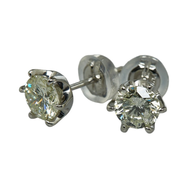 Pt900 プラチナ ダイヤ1.014ct ピアス レディース 【中古】
