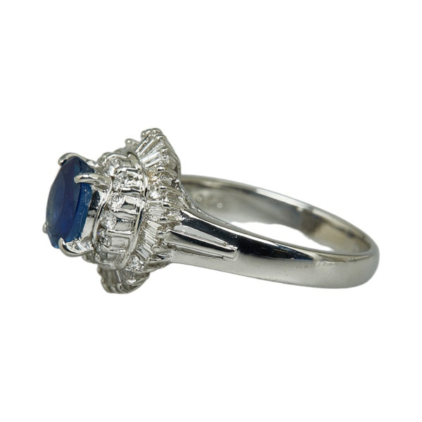 Pt900 プラチナ サファイア1.223ct ダイヤ0.54ct リング 指輪 レディース 10号 【中古】