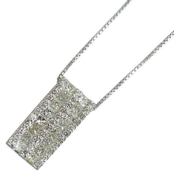 Pt900 プラチナ Pt850 プラチナ ダイヤ2.00ct ペンダントネックレス レディース 【中古】
