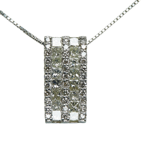 Pt900 プラチナ Pt850 プラチナ ダイヤ2.00ct ペンダントネックレス レディース 【中古】