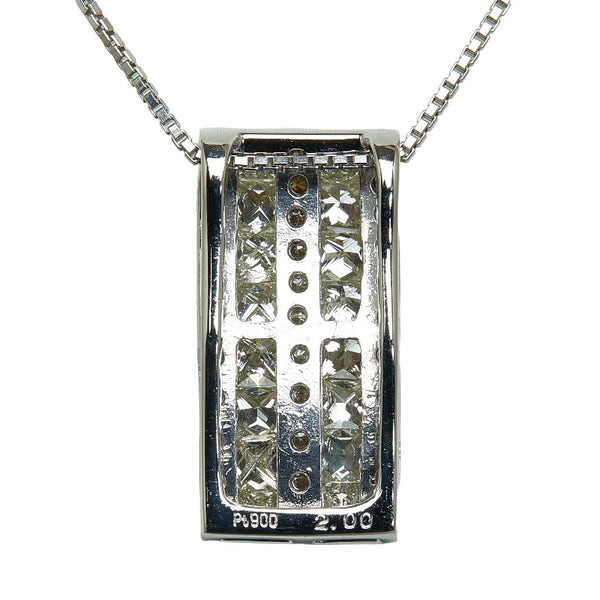 Pt900 プラチナ Pt850 プラチナ ダイヤ2.00ct ペンダントネックレス レディース 【中古】