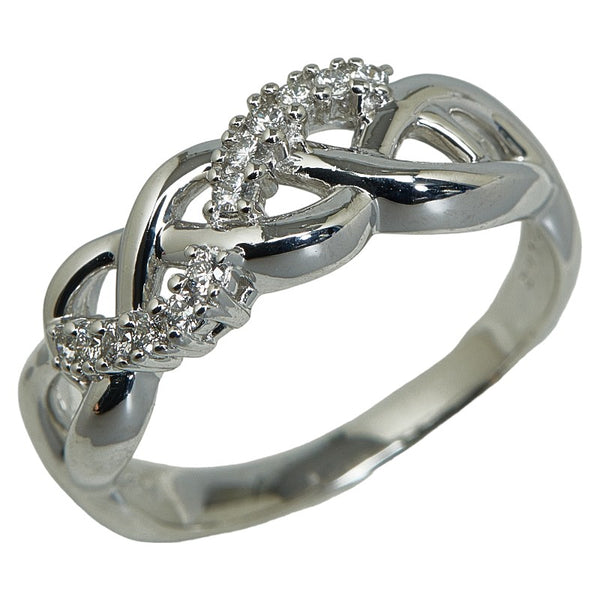 タサキ K18WG ホワイトゴールド ダイヤ0.11ct リング 指輪 レディース TASAKI 12号 【中古】