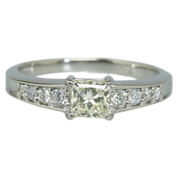 Pt900 プラチナ ダイヤ0.536ct ダイヤ0.20ct リング 指輪 レディース 12.5号 【中古】