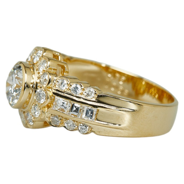 K18YG イエローゴールド ダイヤ0.75ct ダイヤ0.68ct リング 指輪 レディース 11.5号 【中古】