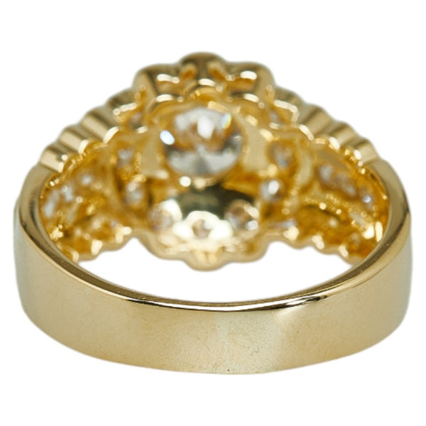 K18YG イエローゴールド ダイヤ0.75ct ダイヤ0.68ct リング 指輪 レディース 11.5号 【中古】