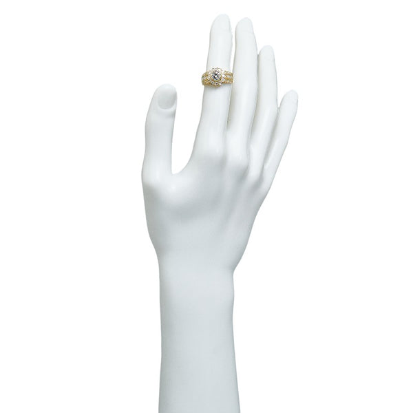 K18YG イエローゴールド ダイヤ0.75ct ダイヤ0.68ct リング 指輪 レディース 11.5号 【中古】