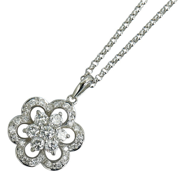 Pt900 プラチナ Pt850 プラチナ ダイヤ1.02ct ペンダントネックレス レディース 【中古】
