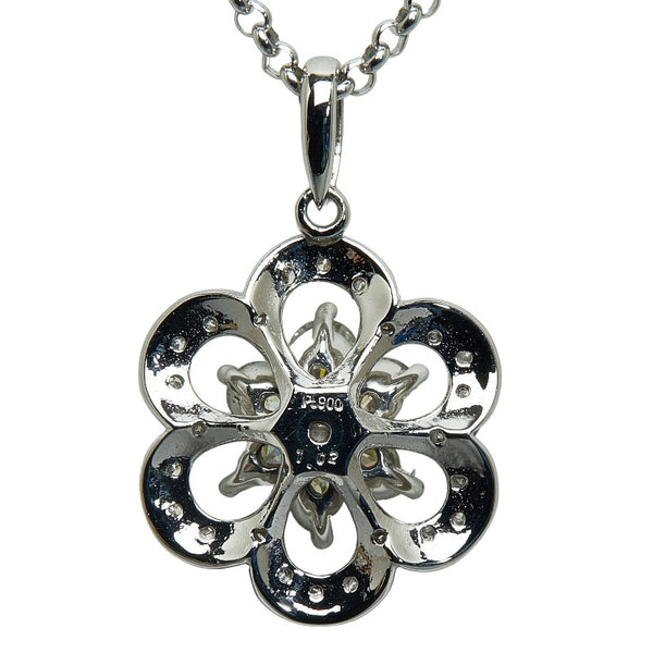 Pt900 プラチナ Pt850 プラチナ ダイヤ1.02ct ペンダントネックレス レディース 【中古】