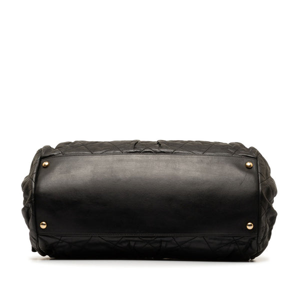 シャネル ココマーク マトラッセ チェーン ショルダーバッグ ブラック ゴールド ラムスキン レディース CHANEL 【中古】