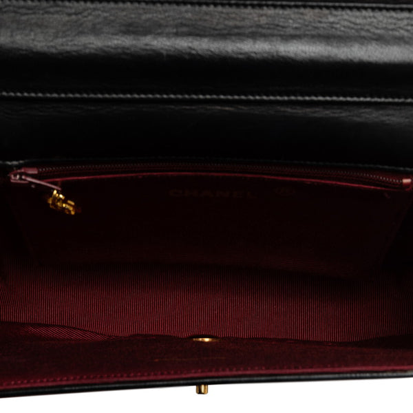 シャネル ココマーク ハーフムーン チェーン ショルダーバッグ ブラック ラムスキン レディース CHANEL 【中古】