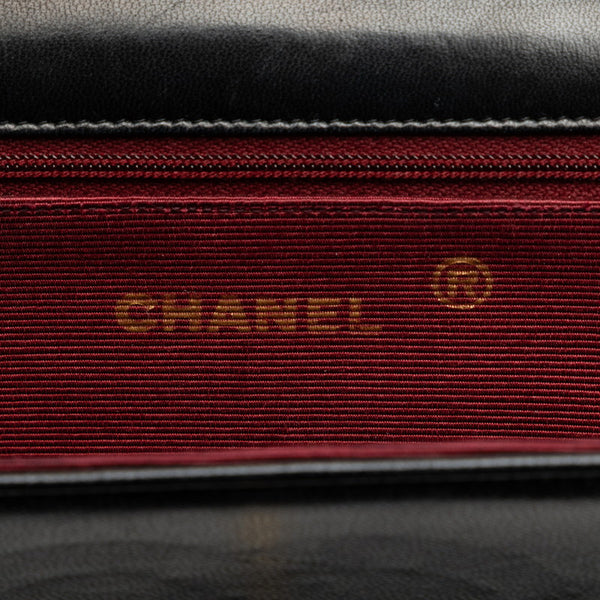 シャネル ココマーク ハーフムーン チェーン ショルダーバッグ ブラック ラムスキン レディース CHANEL 【中古】