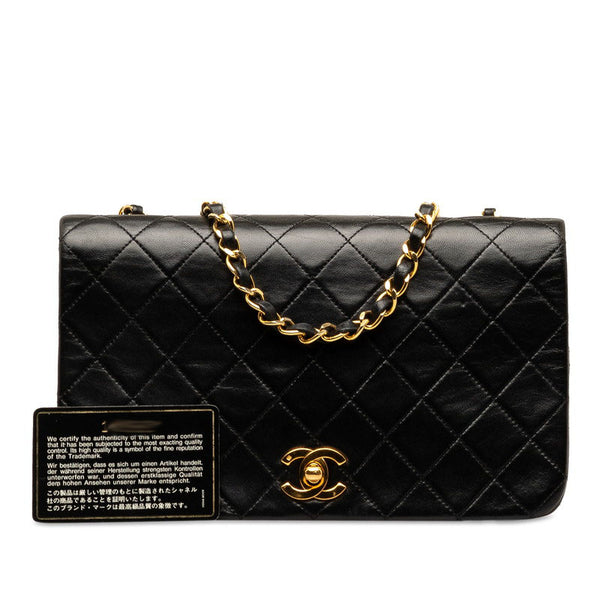 シャネル マトラッセ23 ココマーク シングルフラップ チェーン ショルダーバッグ ブラック ラムスキン レディース CHANEL 【中古】