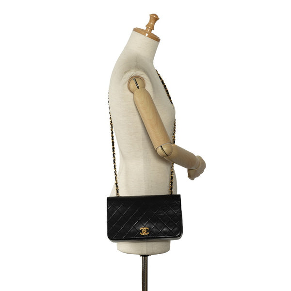 シャネル マトラッセ23 ココマーク シングルフラップ チェーン ショルダーバッグ ブラック ラムスキン レディース CHANEL 【中古】