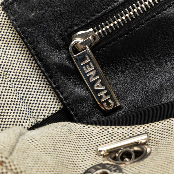 シャネル NO.5 チョコバー カメリア チェーン ハンドバッグ A31573 イエロー グレー キャンバス エナメル レディース CHANEL 【中古】